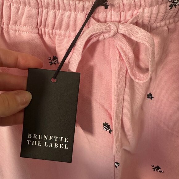 Brunette the Label Pink Floral "Be Kind" Track Pants - Brand New (never worn)! - Picture 5 of 7